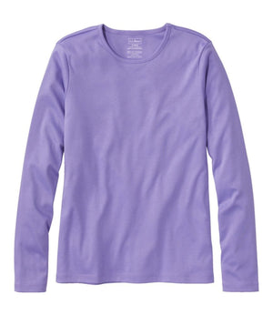 Women's Pima Cotton Tee, Long-Sleeve Crewneck