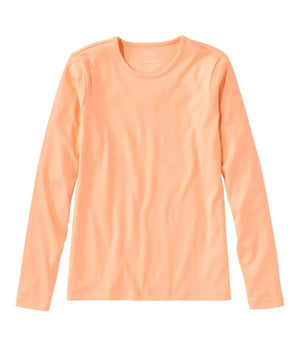 Women's Pima Cotton Tee, Long-Sleeve Crewneck