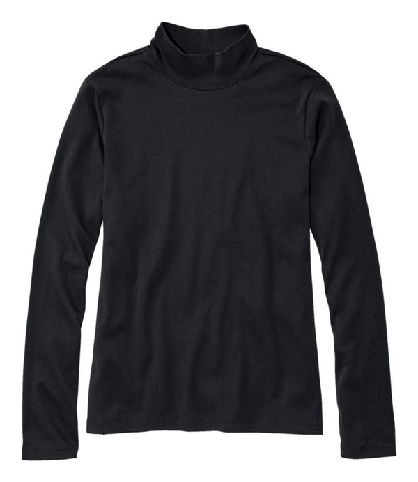 Women's Pima Cotton Tee, Long-Sleeve Mockneck