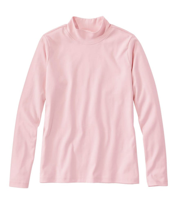 Women's Pima Cotton Tee, Long-Sleeve Mockneck