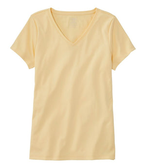 Women's Pima Cotton Shaped V-Neck, Short-Sleeve