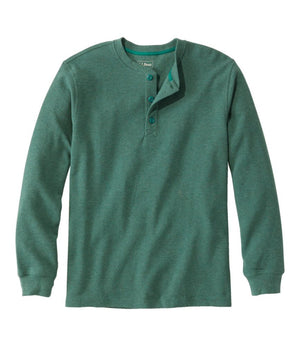 Men's Unshrinkable Mini-Waffle Henley, Long-Sleeve Traditional Fit
