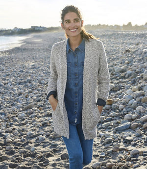 Women's Cotton Ragg Sweater, Open Cardigan