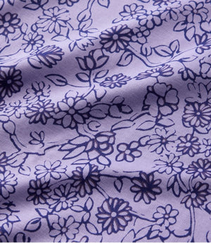 Women's Pima Cotton Tunic, Three-Quarter-Sleeve Splitneck Print