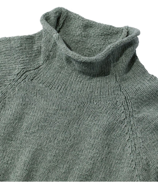Women's Cotton Ragg Sweater, Funnelneck Pullover