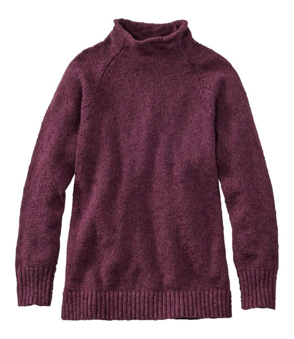 Women's Cotton Ragg Sweater, Funnelneck Pullover
