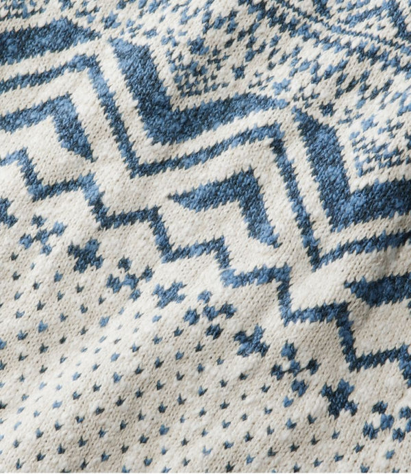 Women's Cotton Ragg Sweater, Open Cardigan Fair Isle