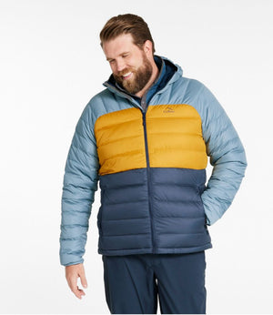 Men's Bean's Down Hooded Jacket, Colorblock