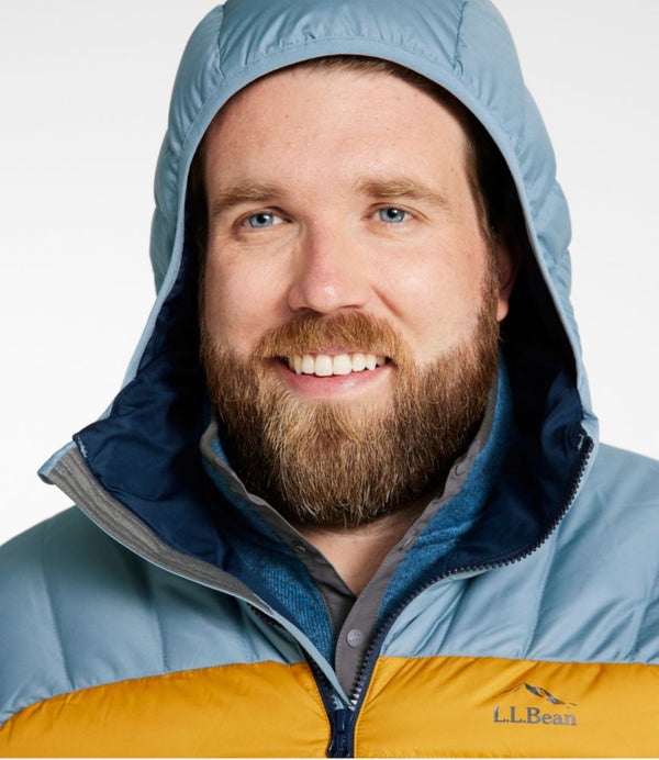 Men's Bean's Down Hooded Jacket, Colorblock