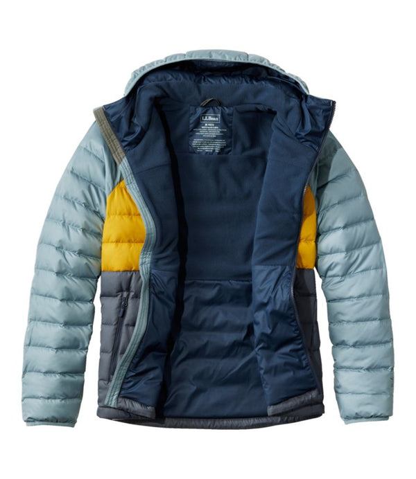 Men's Bean's Down Hooded Jacket, Colorblock