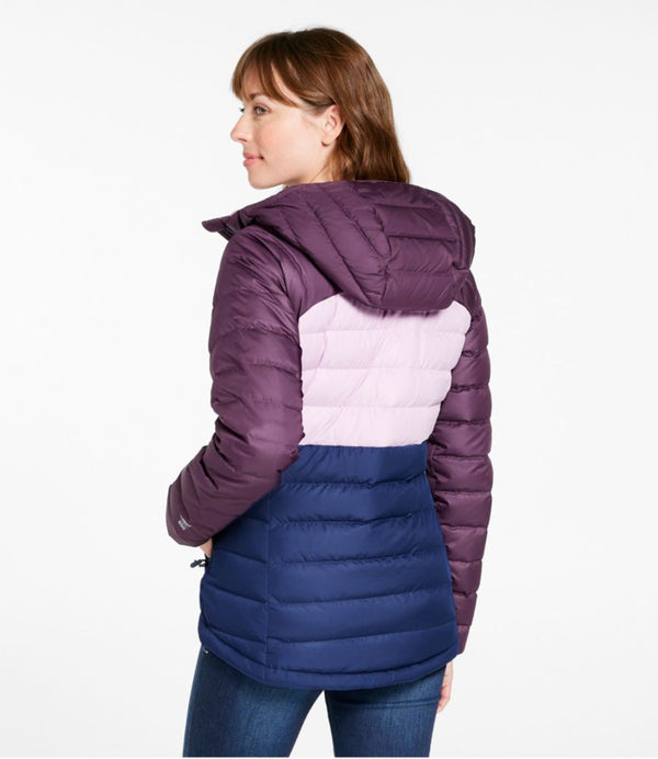 Women's Bean's Down Hooded Jacket, Colorblock