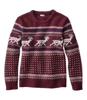 Women's Bean's Classic Ragg Wool Crewneck Intarsia Sweater