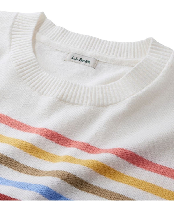 Women's Cotton/Cashmere Sweater, Crewneck Stripe
