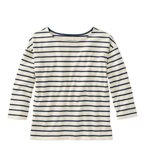 Women's Heritage Mariner Top, Boatneck Three-Quarter-Sleeve Stripe