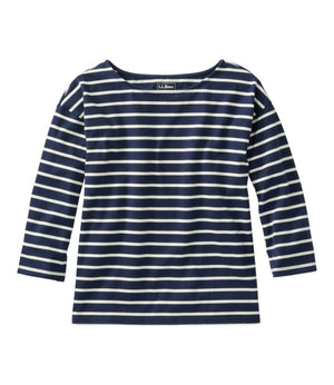 Women's Heritage Mariner Top, Boatneck Three-Quarter-Sleeve Stripe