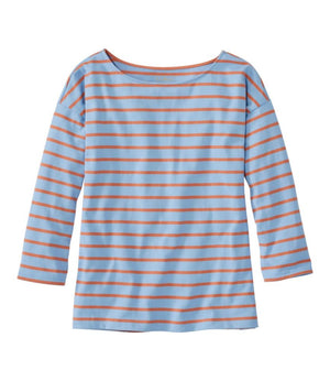 Women's Heritage Mariner Top, Boatneck Three-Quarter-Sleeve Stripe
