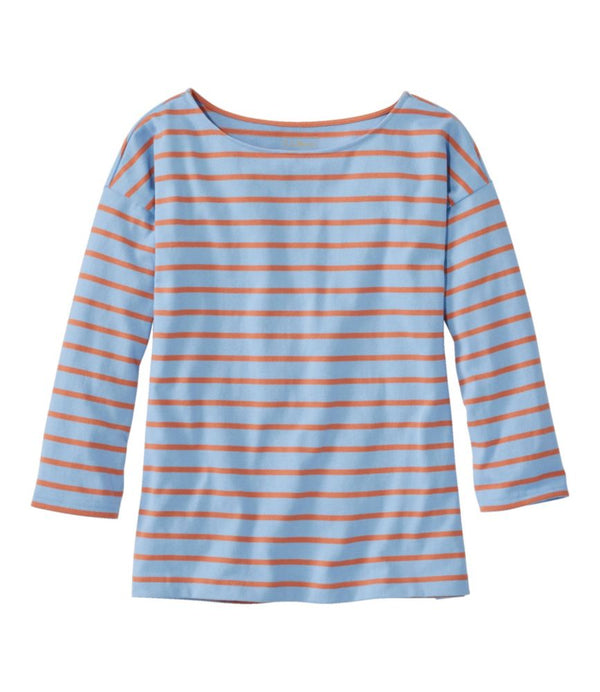 Women's Heritage Mariner Top, Boatneck Three-Quarter-Sleeve Stripe