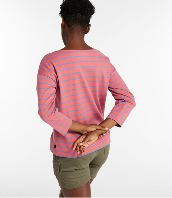 Women's Heritage Mariner Top, Boatneck Three-Quarter-Sleeve Stripe