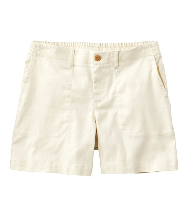 Women's Comfort Stretch Cotton/Linen Shorts, High-Rise 7"