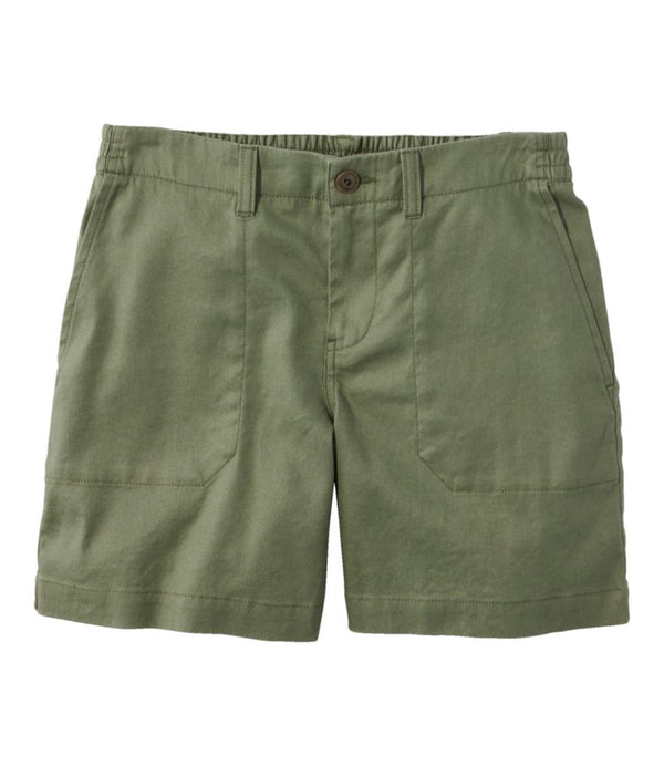 Women's Comfort Stretch Cotton/Linen Shorts, High-Rise 7"