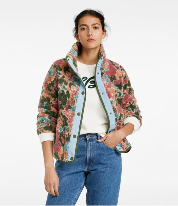 Women's Bean's Sherpa Fleece Jacket, Print