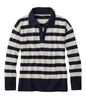 Women's Cotton/Cashmere Sweater, Polo Stripe