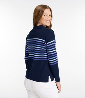 Women's Cotton/Cashmere Sweater, Polo Stripe