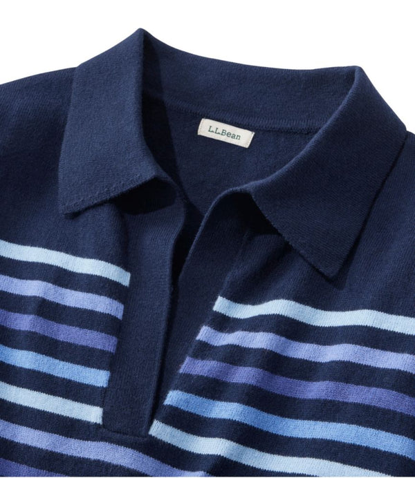 Women's Cotton/Cashmere Sweater, Polo Stripe