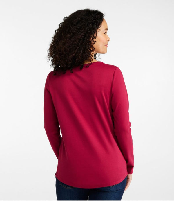 Women's L.L.Bean V-Neck Henley, Long-Sleeve