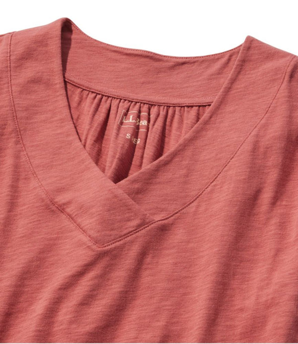 Women's Organic Cotton Tee, V-Neck Cap-Sleeve