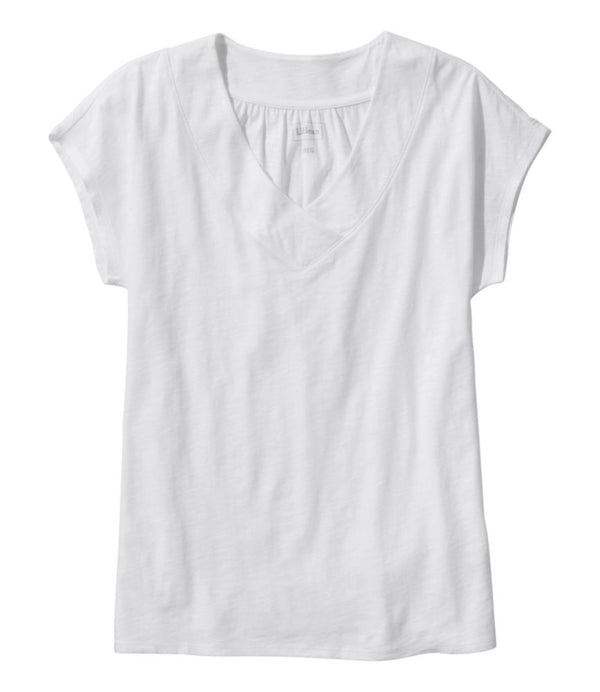Women's Organic Cotton Tee, V-Neck Cap-Sleeve