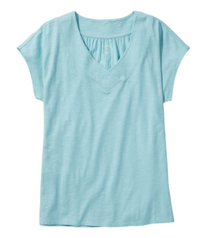 Women's Organic Cotton Tee, V-Neck Cap-Sleeve