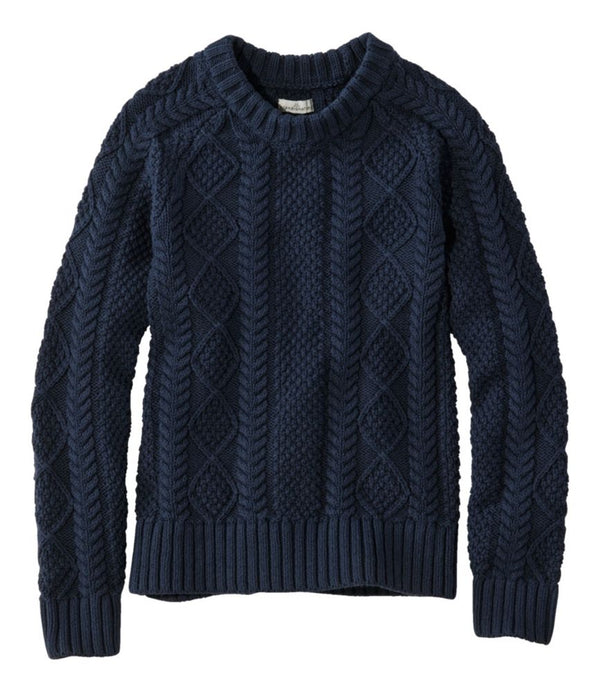Women's Signature Cotton Fisherman Sweater, Crewneck