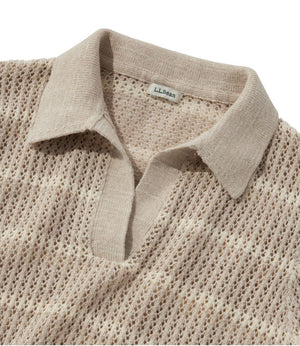 Women's Organic Cotton Slub Pointelle Sweater, Polo