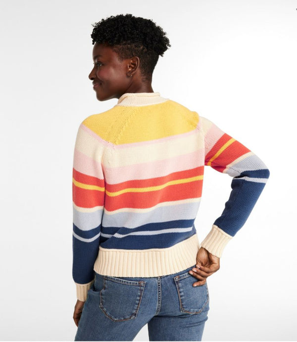 Women's Signature Original Cotton Sweater, Rollneck Stripe